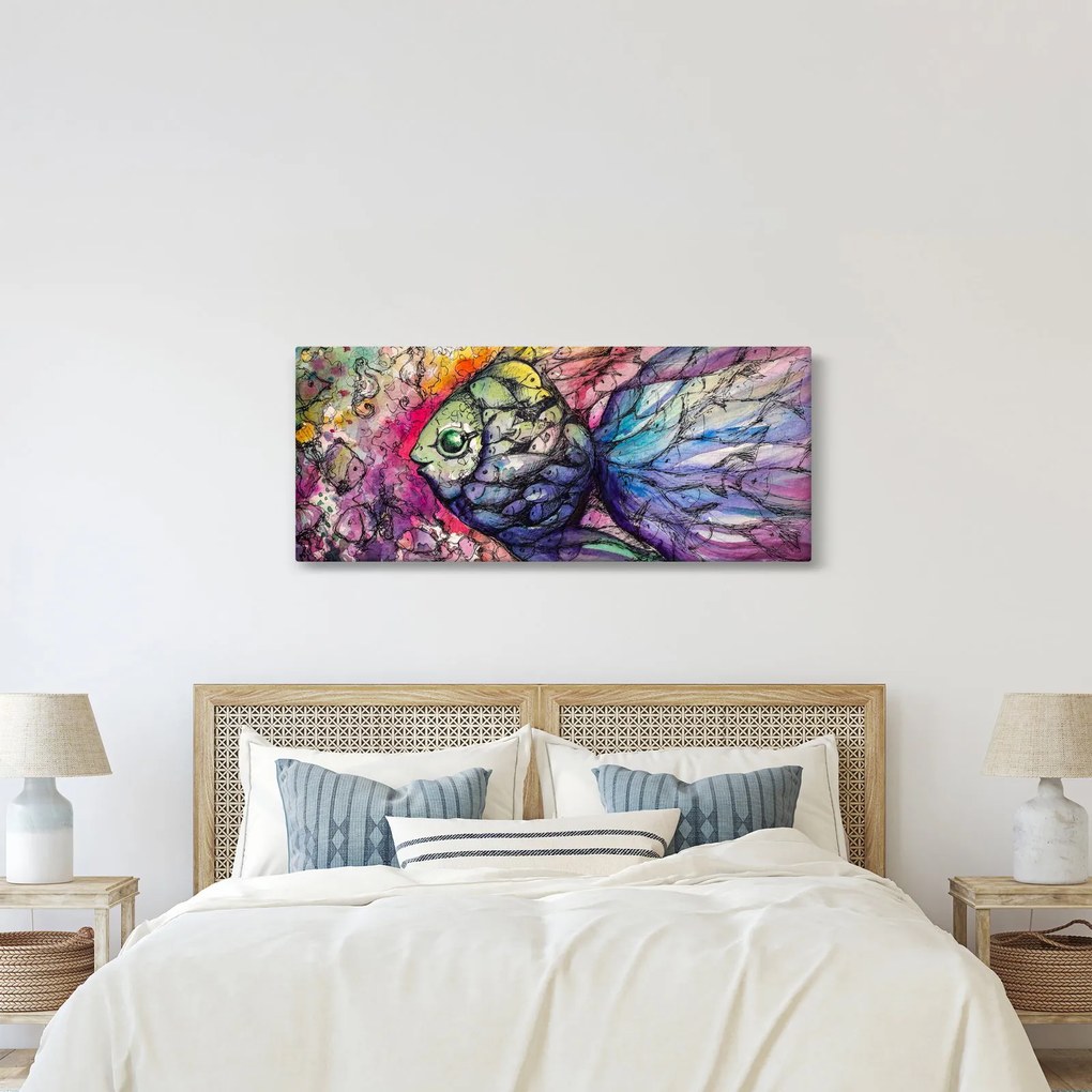 Obraz - Farebná rybička (120x50 cm)