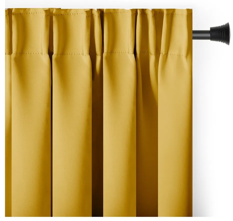 Žltý zatemňovací termo záves 140x245 cm Pleat – Restilo