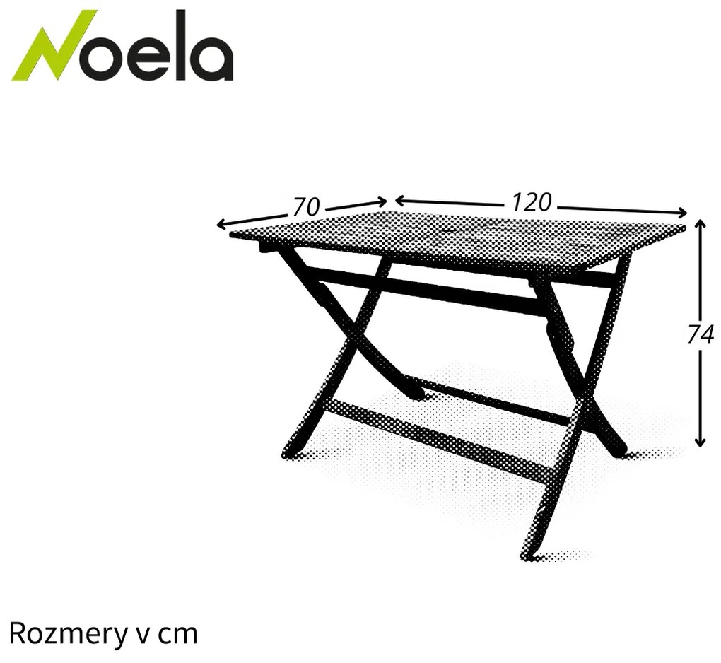 Noela Drevený skladací stôl Mandy