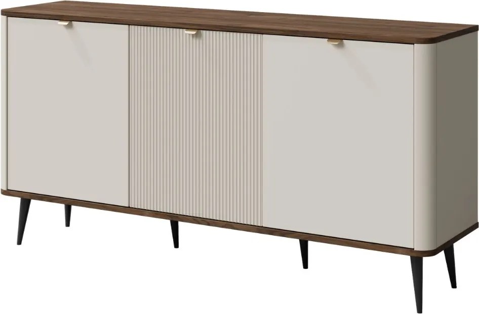 Trojdverová komoda 160 cm so skrinkami Marly kašmír/orech