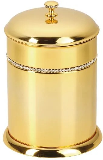 Kúpeľňový kôš  Mimoza s čiernými kryštálmi s poťahom 24k zlata