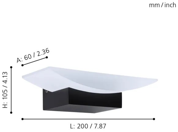 Eglo 98888 - LED Nástenné svietidlo METRASS LED/5,6W/230V