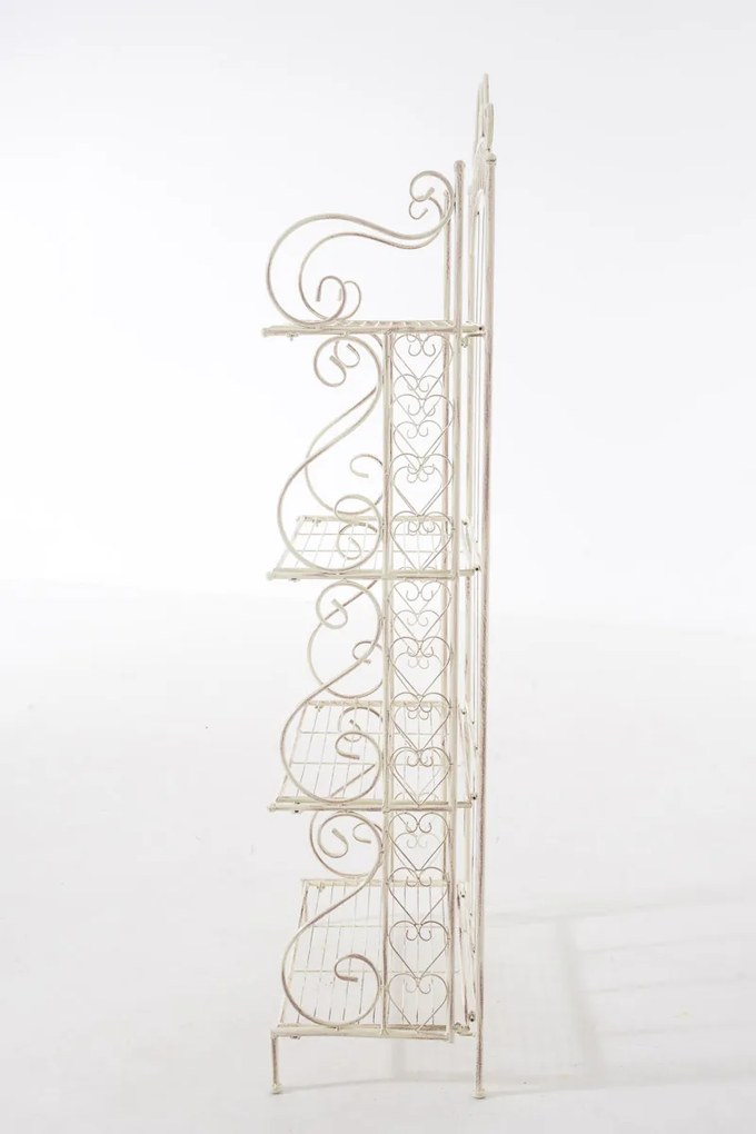 Kovová polica regál Anja - Krémová antik