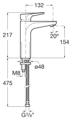 Roca A5A3D90C00 - Umývadlová batéria ATLAS 21,7 cm lesklý chróm