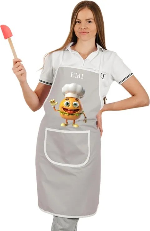 Kuchynská zástera Burger EMI, sivá