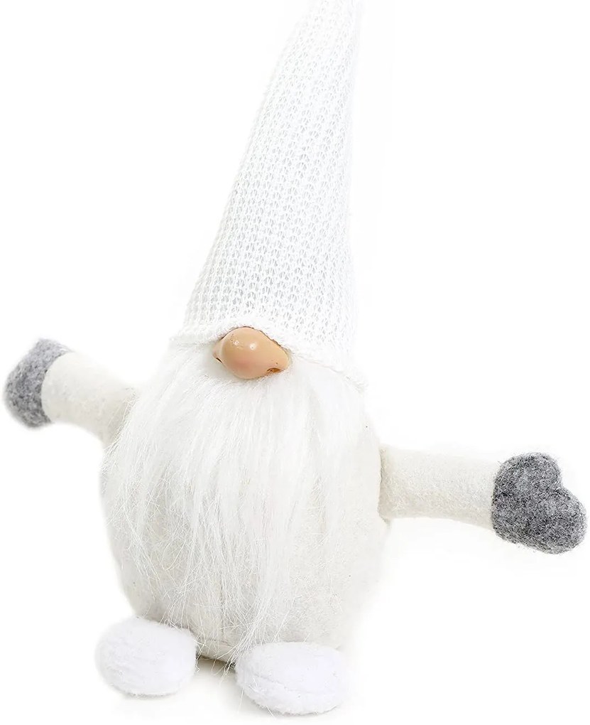 Vianočný škriatok 32 cm - biely