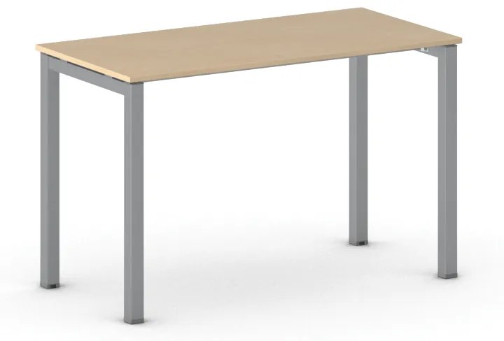Stôl PRIMO SQUARE so sivostriebornou podnožou 1200 x 600 x 750 mm, buk