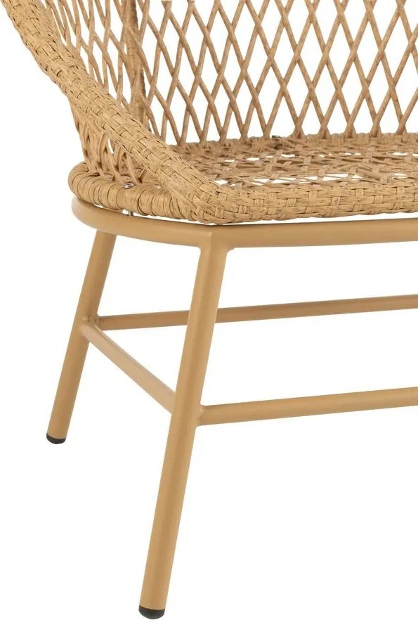Béžové ratanové kresielko Zayo Beige - 59*74*81cm