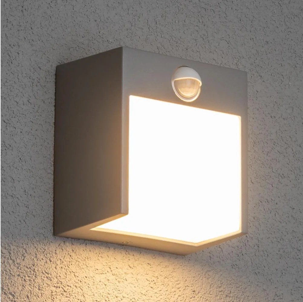 Brilagi -LED Vonkajšie nástenné svietidlo so senzorom TERNI LED/12W/230V šedá IP44