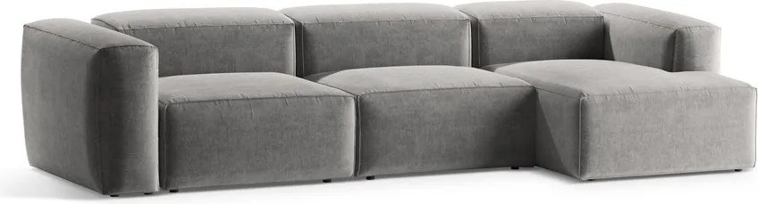 Svetlosivá rohová pohovka (pravý roh/s leňoškou) Bergamo – Cosmopolitan Design