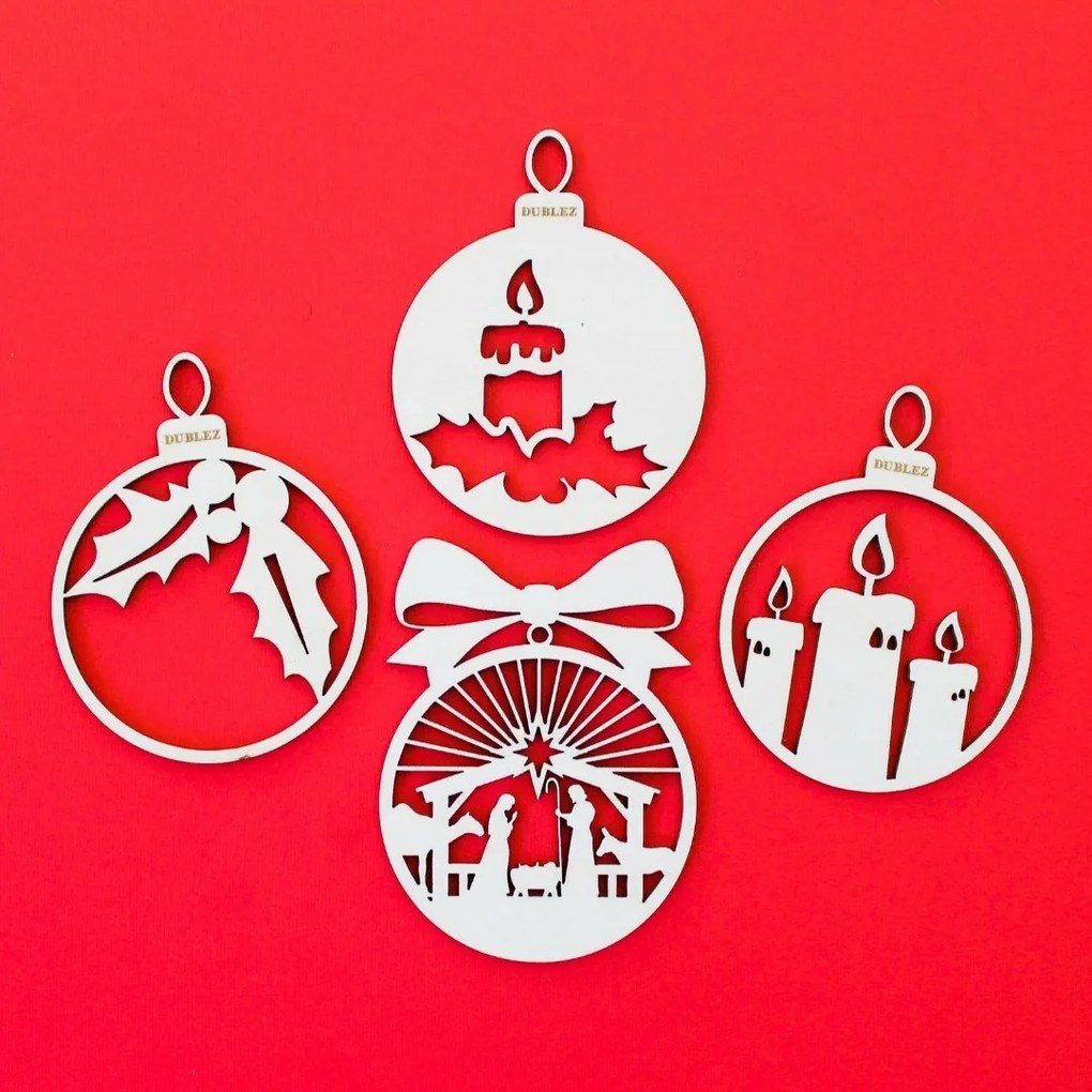 Dekorácie na stromček - Set vianočných gúľ (4ks)