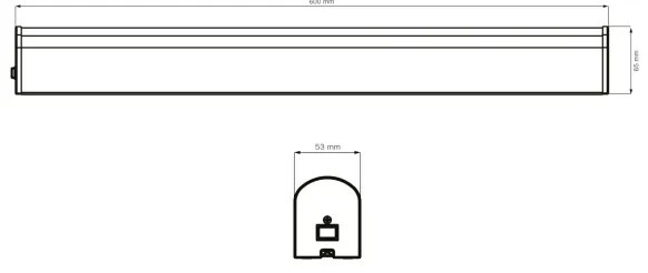 LED Kúpeľňové osvetlenie zrkadla ALEX LED/15W/230V 4000K 60 cm IP44 čierna