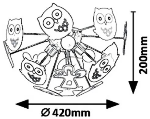 Rabalux 6389 - Detský prisadený luster BIRDY 3xE14/40W/230V