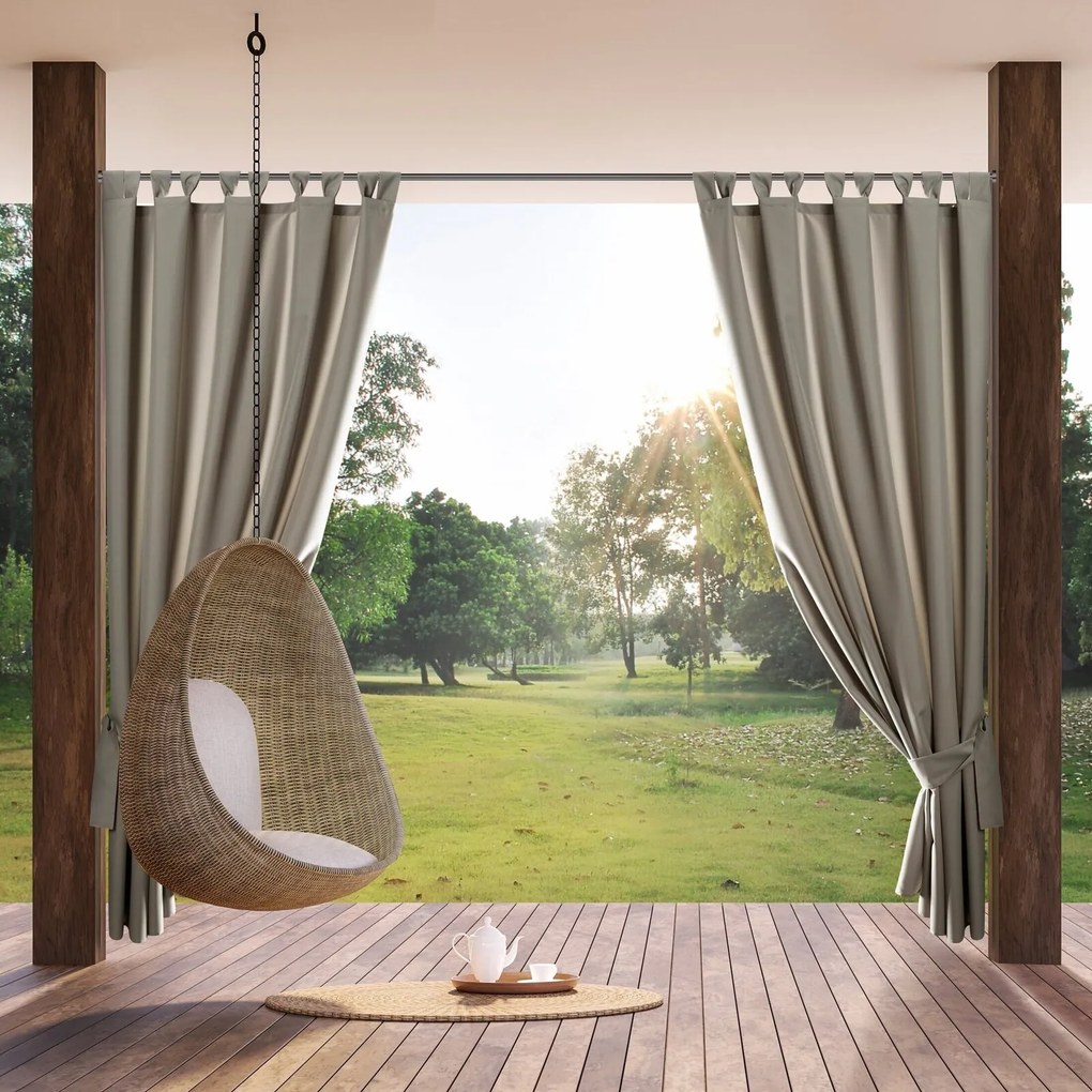 ZÁHRADNÝ VODEODOLNÝ ZÁVES NA PÚTKACH GARDEN 155X200 CM TMAVOBÉŽOVÁ