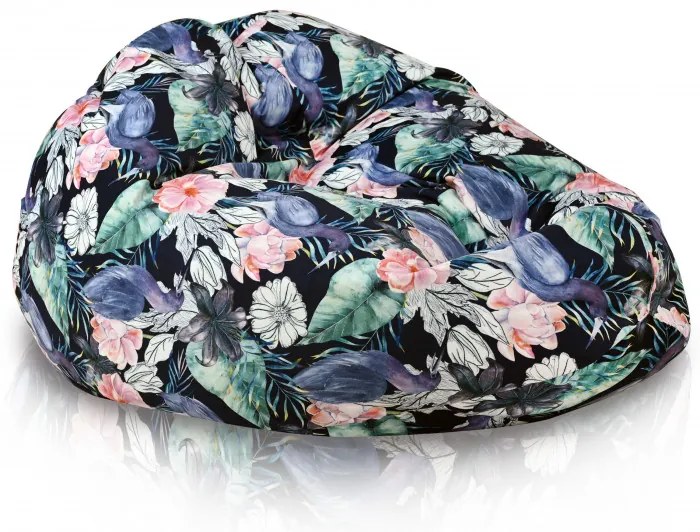 INTERMEDIC SK Sedací vak Aquarela – Tropický vzor | 3 veľkosti Veľkosť: XXL