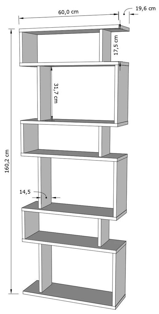 Regál Sepuli (biela + dub). Akcia -39%. Vlastná spoľahlivá doprava až k Vám domov. 1092828