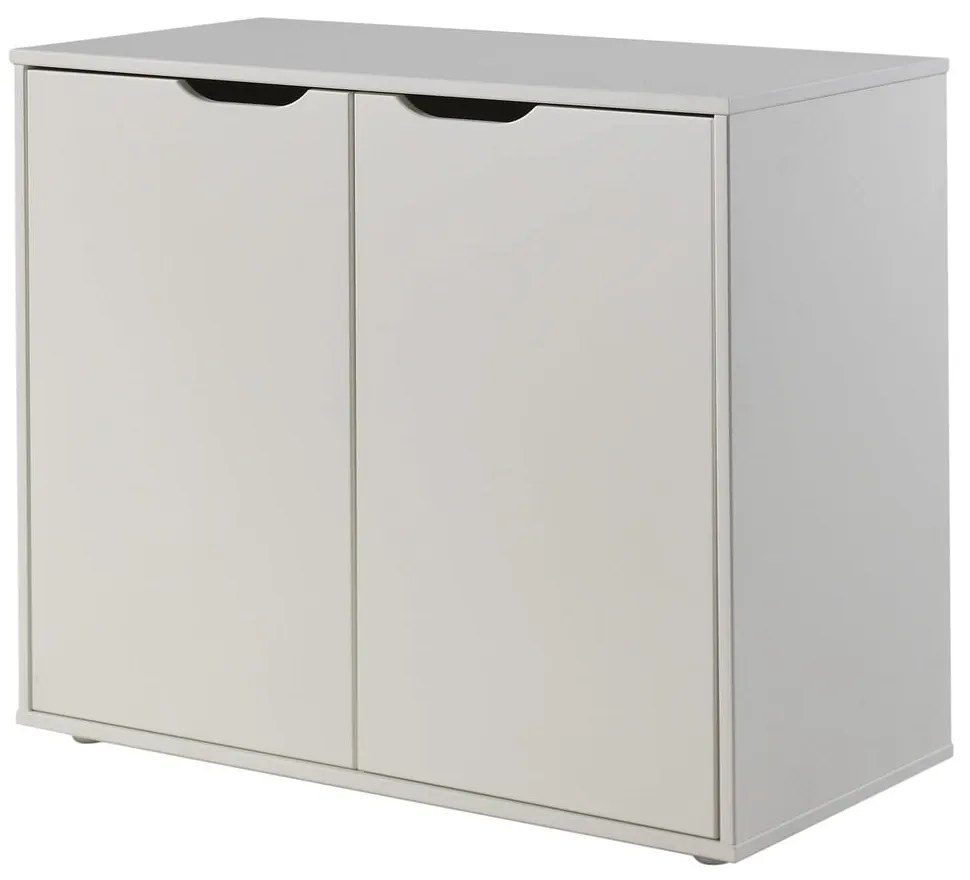 Biela vyvýšená detská posteľ z borovicového dreva s úložným priestorom s roštom 90x200 cm Scott – Vipack