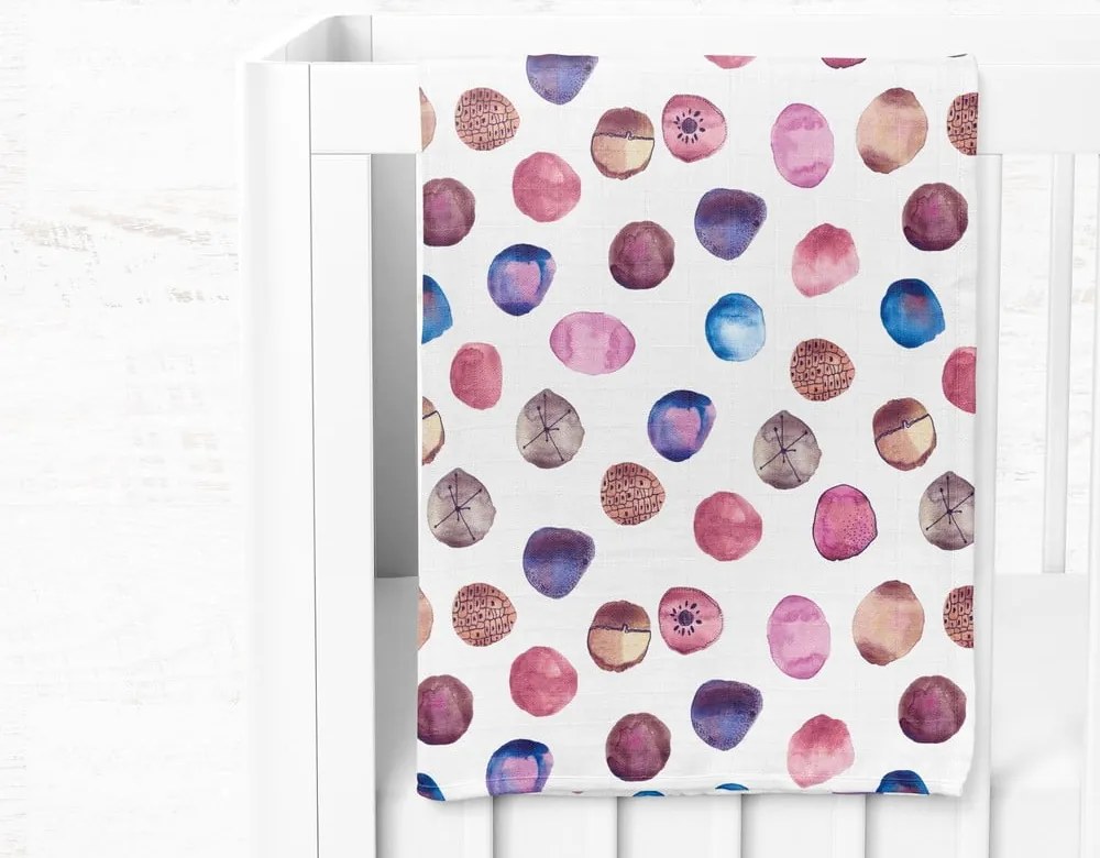 Biela mušelínová detská deka 75x100 cm Shells – Mijolnir