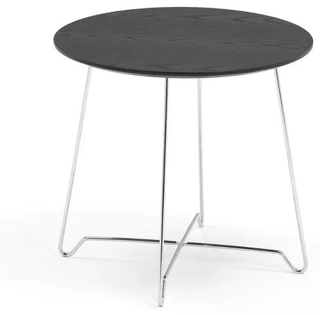 Kaviarenský stolík IRIS, výška 460 mm, chróm / čierna