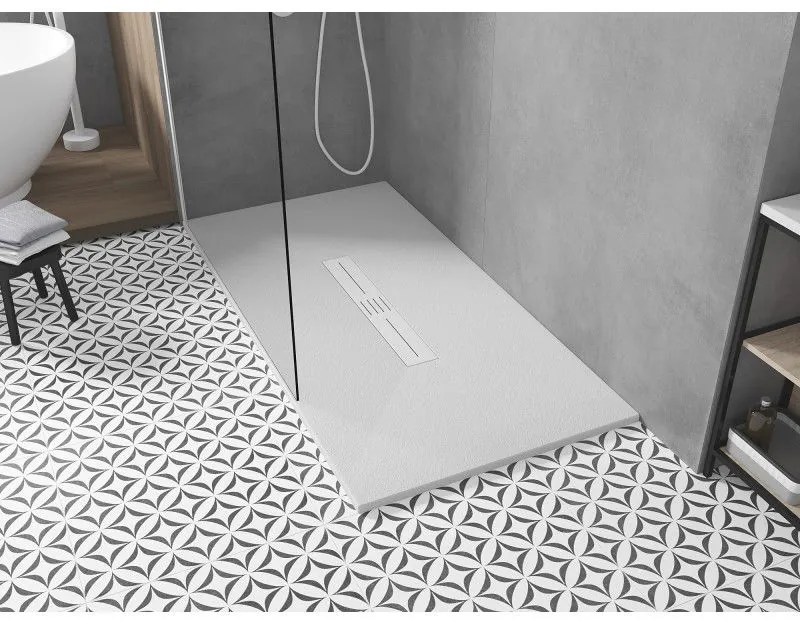 Mexen Toro, SMC obdĺžniková sprchová vanička 180 x 90 cm, biela, biela krytka, 43109018-W