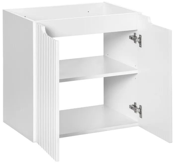 Závěsná skříňka Nova White Beyond s deskou a umyvadlem 60 cm bílá/dub evoke