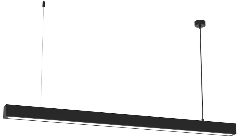 Závesné svietidlo Lungo, 1x čierne kovové tienidlo, (124 cm), b