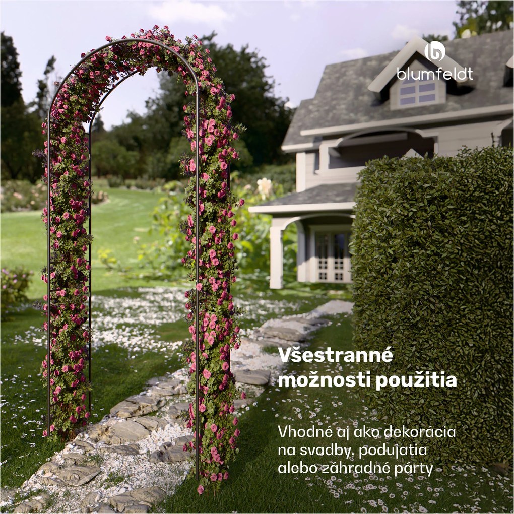 Blumfeldt FloraBelle Arch oblúk, ozdobné vzory listov, odolný voči poveternostným vplyvom, pomôcka na popínanie