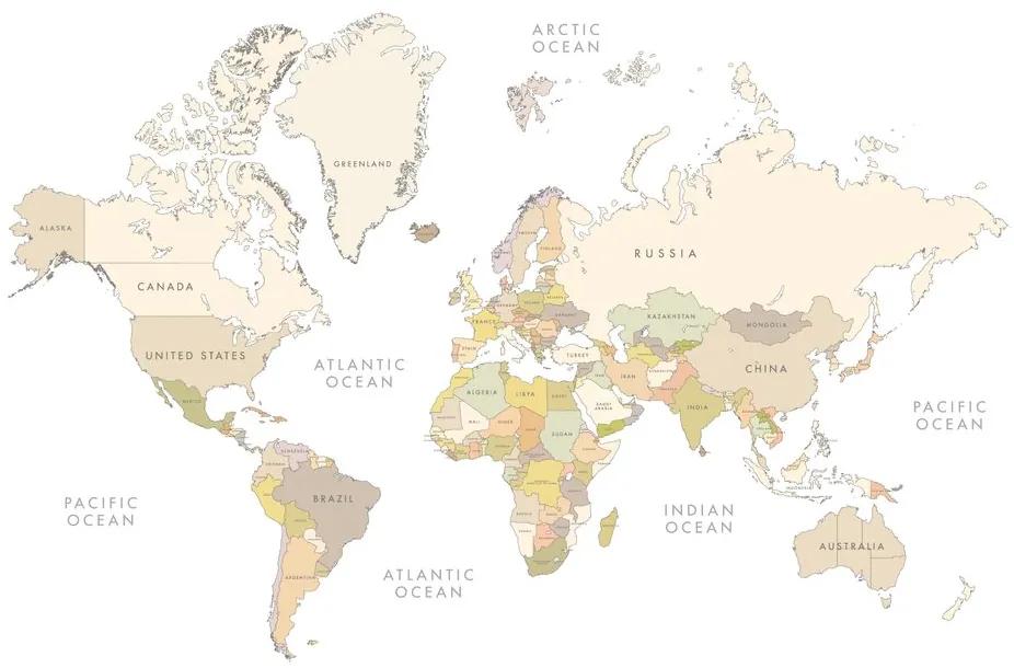 Tapeta mapa sveta s vintage prvkami