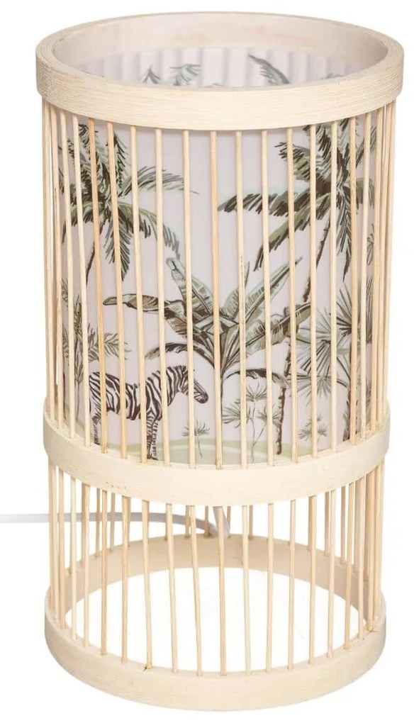 Atmosphera Créateur d'intérieur Detská nočná lampa z bambusu s akvarelovými motívmi les a safari