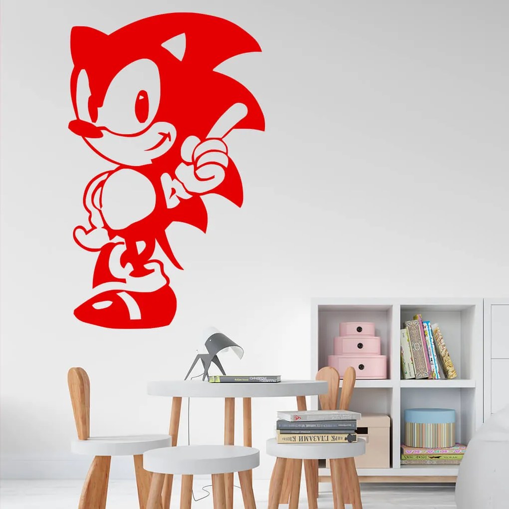 Veselá Stena Samolepka Ježko Sonic Farba: fialová, Veľkosť: 60 x 37 cm
