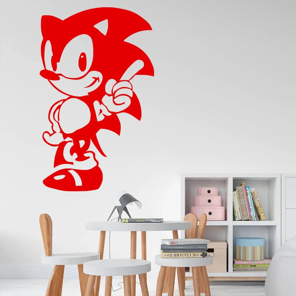 Veselá Stena Samolepka na stenu na stenu Ježko Sonic Farba: černá
