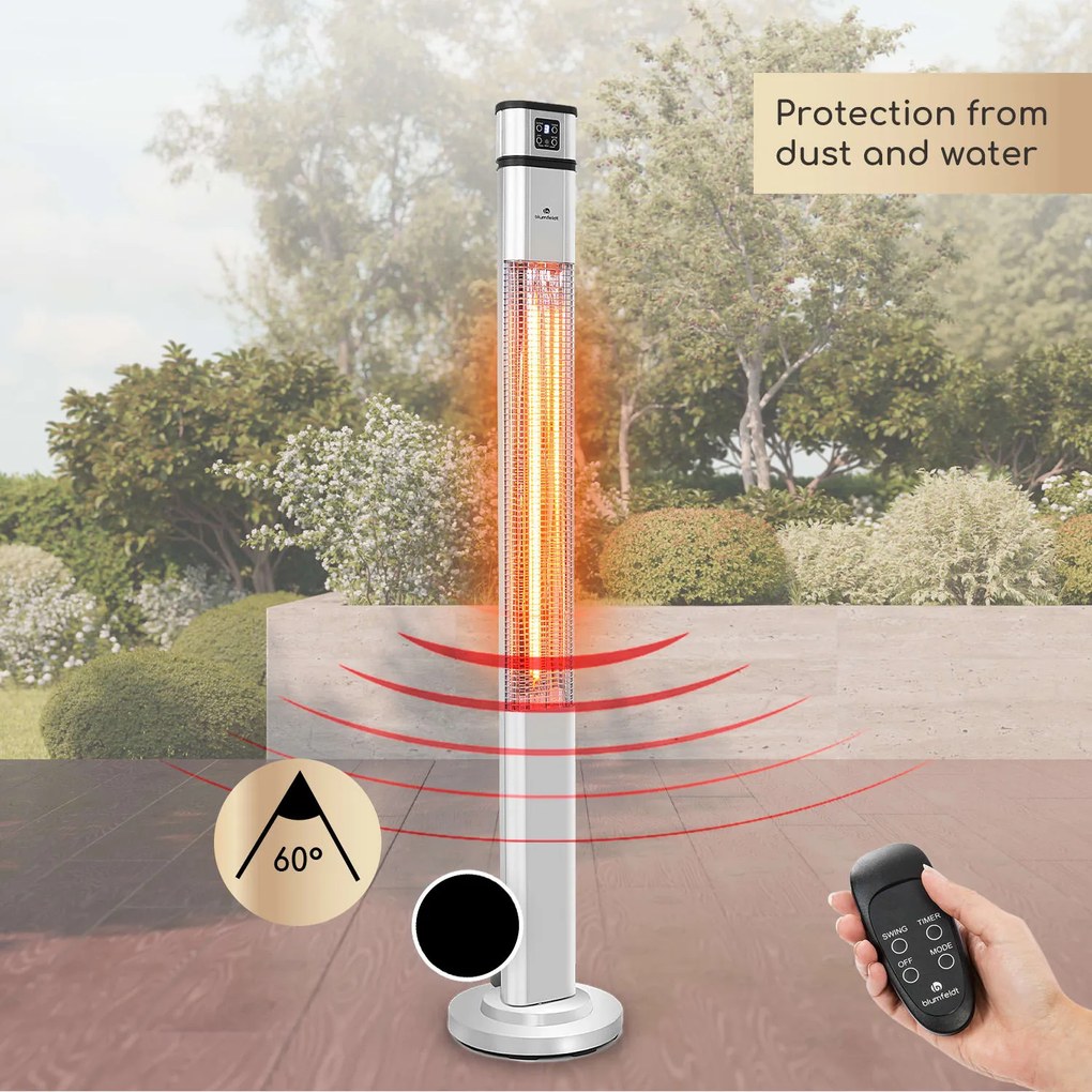 Heat Guru Plus, infračervený ohrievač, 2000 W, 3 stupne ohrevu, diaľkový ovládač, strieborný