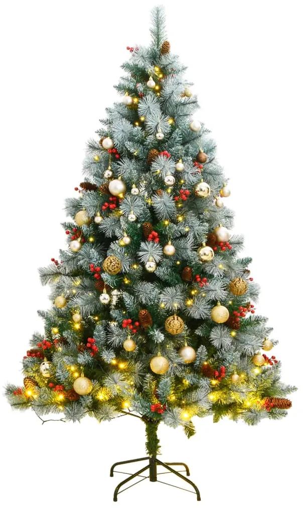 Umelý výklopný vianočný stromček 300 LED a sada gúľ 180 cm 3210239