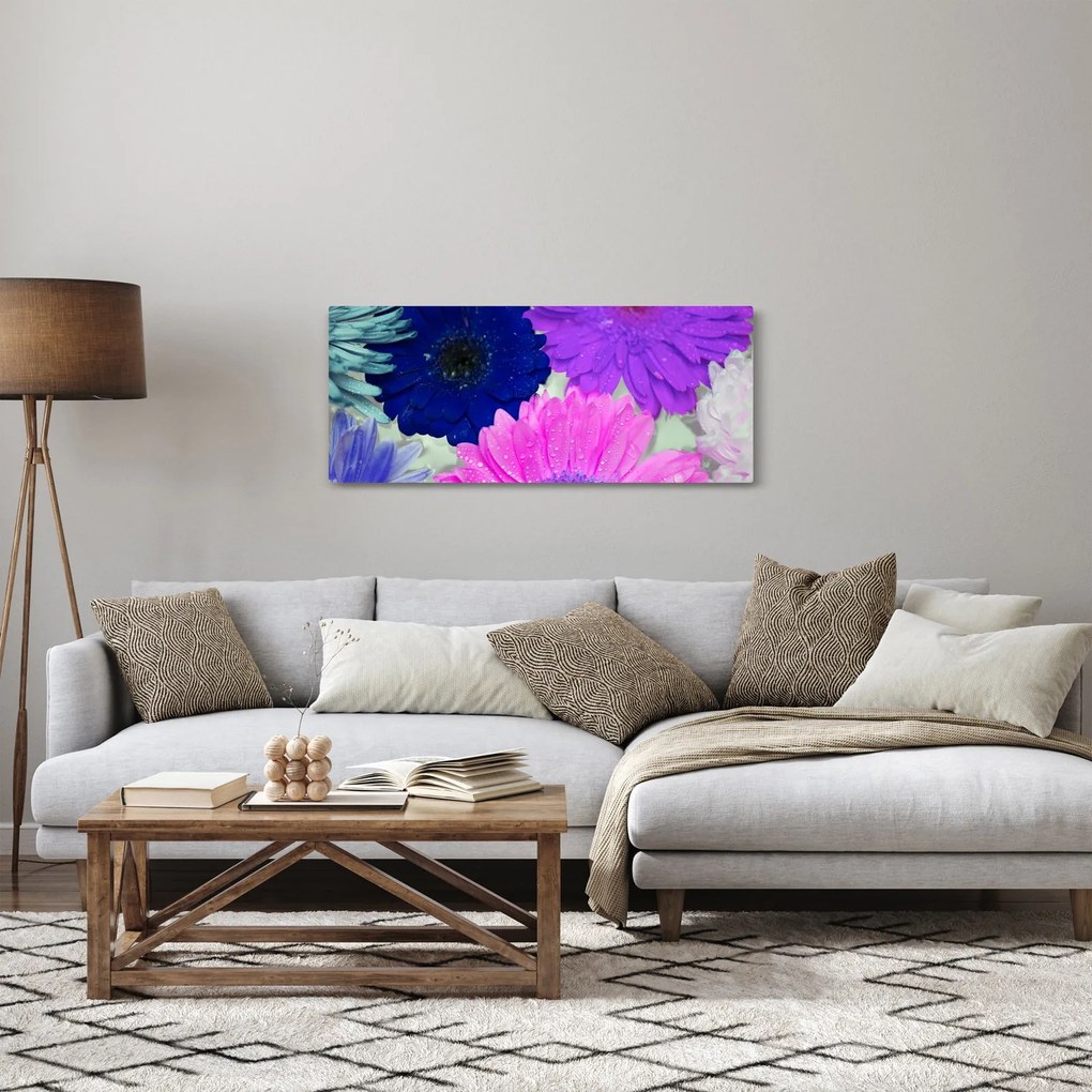 Obraz farebných kvetín (120x50 cm)