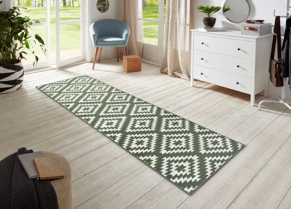 Hanse Home Collection koberce Behúň Basic 105467 Green - 80x300 cm