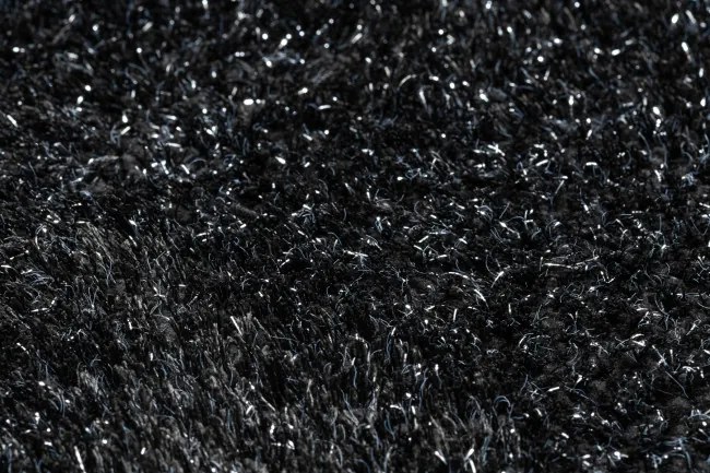 Kúpeľňový koberček SYNERGY glamour / lurex, čierny kruh