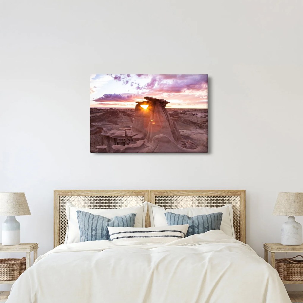 Obraz - západ slnka na púšti (90x60 cm)