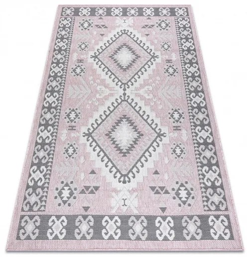 Kusový koberec Sion Sisal Aztec 3007 pink/ecru – na von aj na doma, 160x220, ružová, chodba / predsieň, Dywany Łuszczów