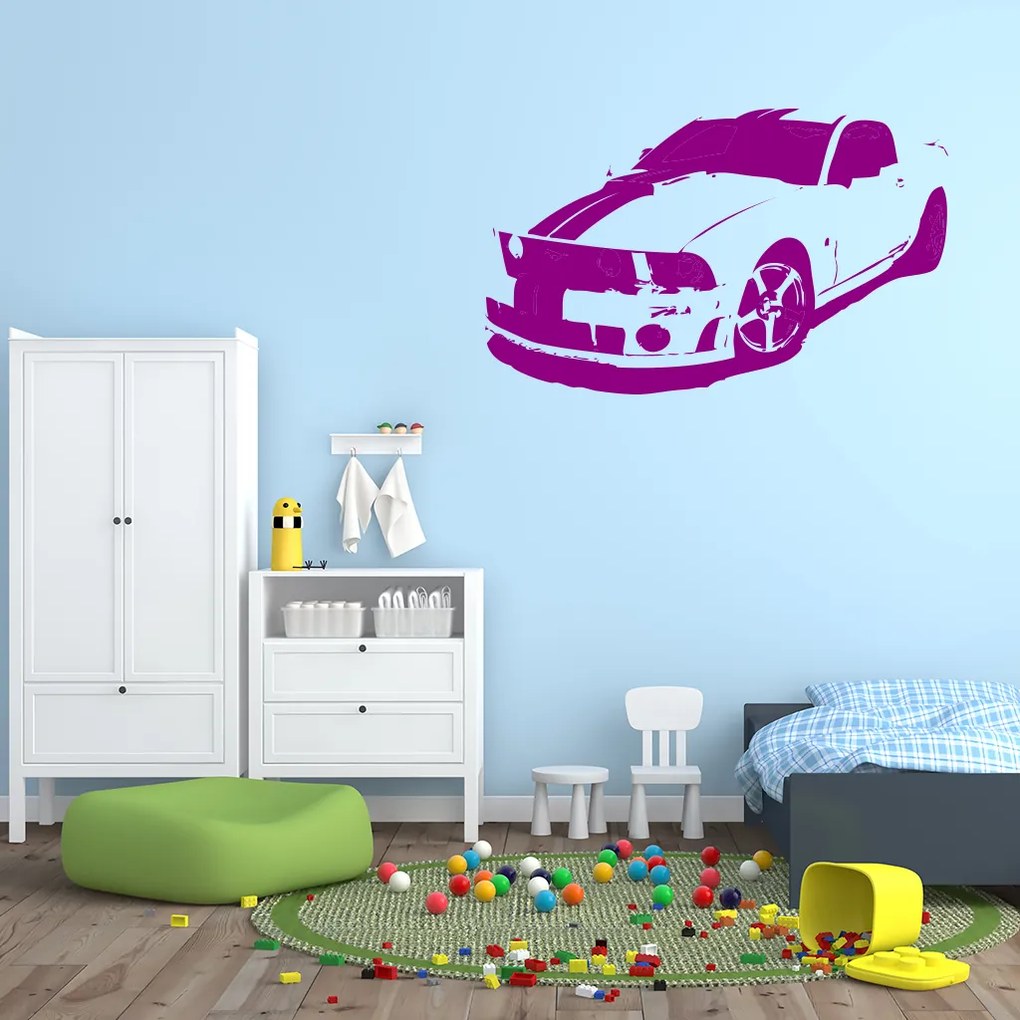 Veselá Stena Samolepka Auto Mustang Farba: oranžová, Veľkosť: 60 x 37 cm