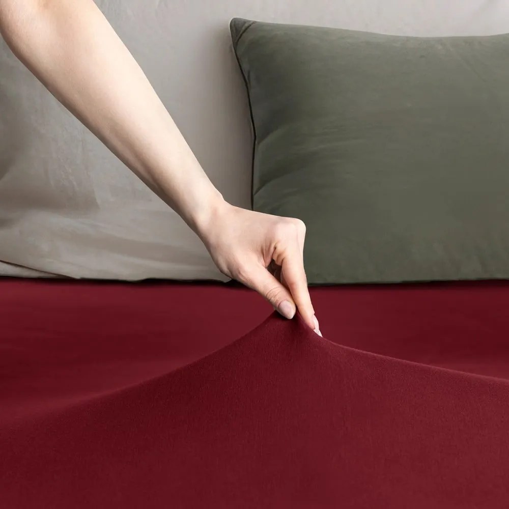 Vínová napínacia plachta jersey 160x200 cm Amber – Restilo