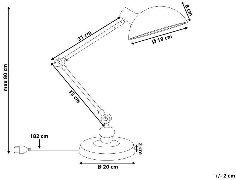 Moderná čierna stolná lampa na čítanie alebo písanie MERAMEC  Beliani