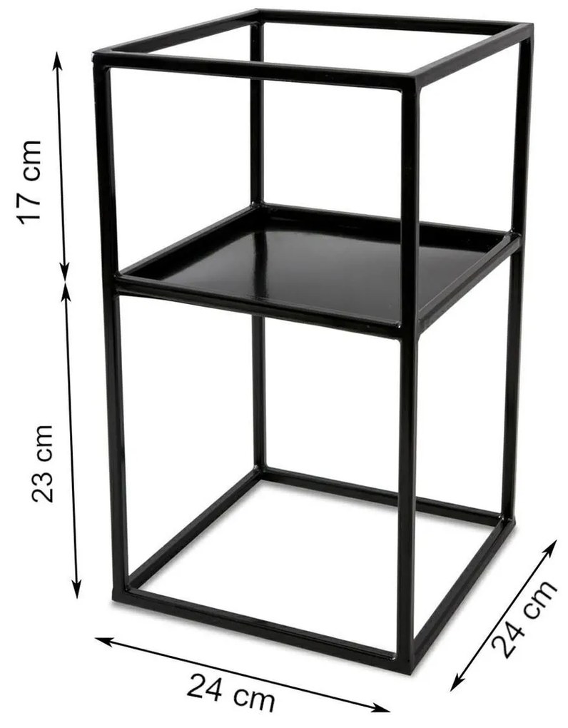 STOJAN NA KVETINÁČ SHEL 40X24X24 CM ČIERNA