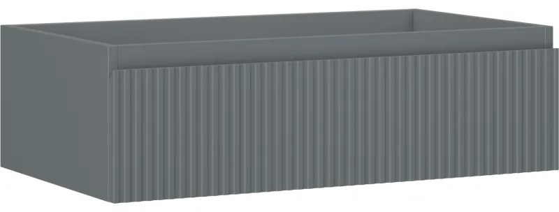 Mexen Rivel, kúpeľňová skrinka 80 cm, 1 zásuvka, drážkovaná, grafitová matná, 91A20-08023-1-BF66