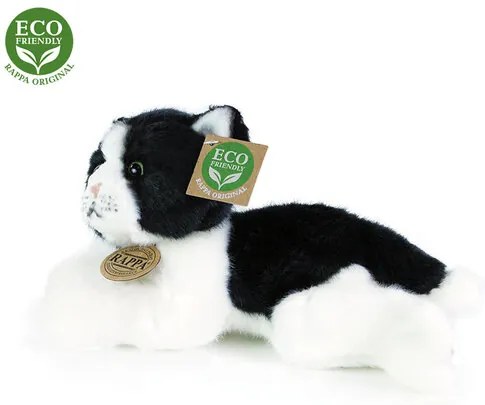 Eco-Friendly Rappa mačka bielo-čierna ležiaca 16 cm