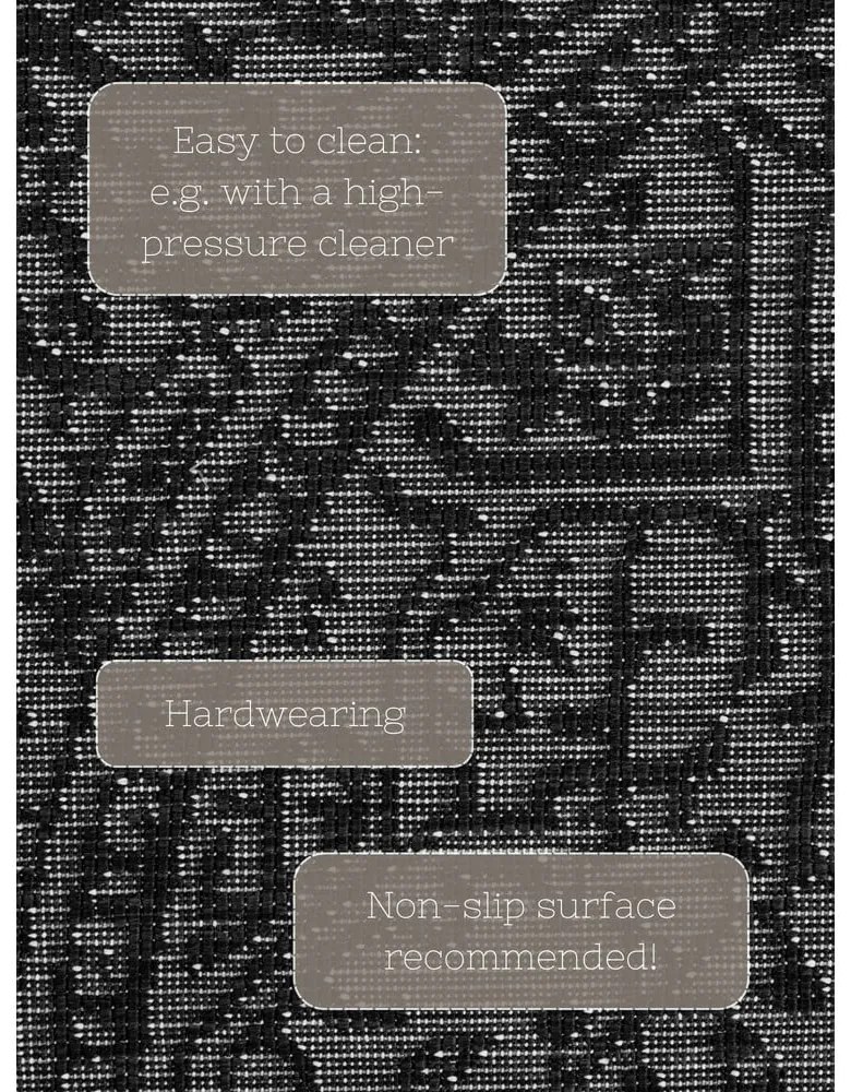 Čierno-biely okrúhly vnútorný a vonkajší koberec ø 160 cm Duet Kona – NORTHRUGS