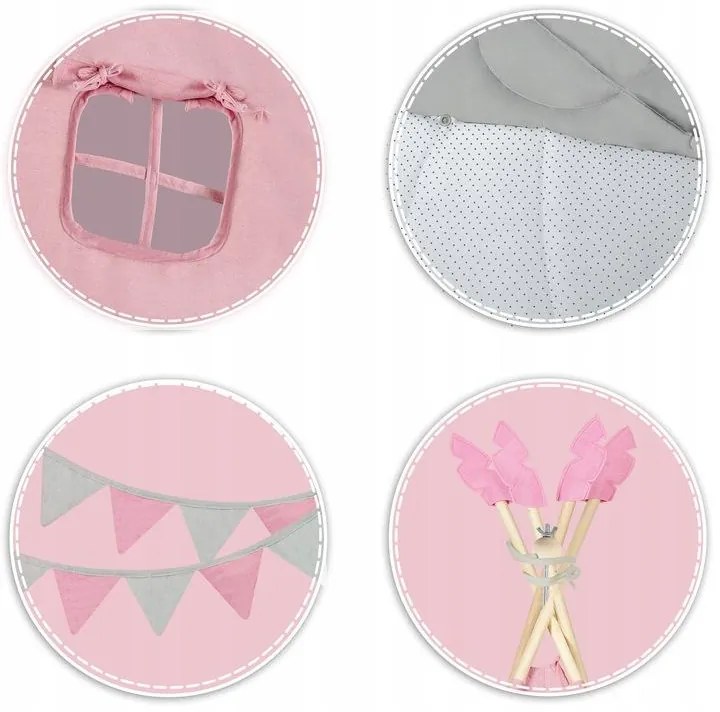 Detský stan Teepee NK-406 NUKIDO 740604 - ružový