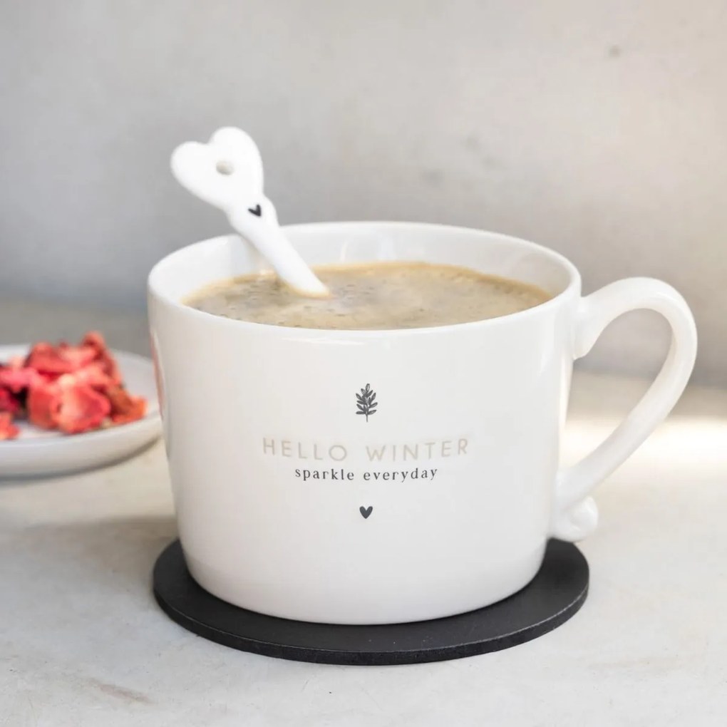 Bastion Collections Keramický hrnček Hello Winter White 300 ml