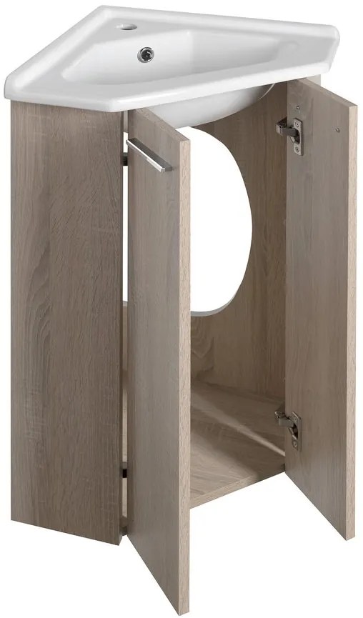 Aqualine Aqualine, ZOJA umývadlová skrinka 39x74x39cm, dub platin, 50344