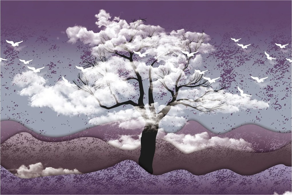 Obraz - Strom v oblakoch (90x60 cm)
