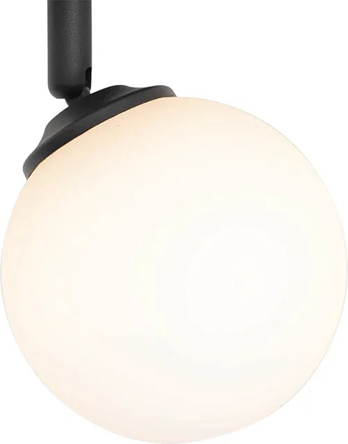 Moderné bodové svetlo čierne s opálovým sklom s vypínačom - Atény